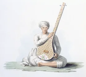 Ein Tumboora, Musikinstrument, gespielt von den höheren Kasten, aus 